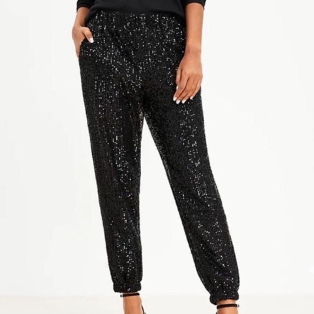 Loft sequin black joggers xxl